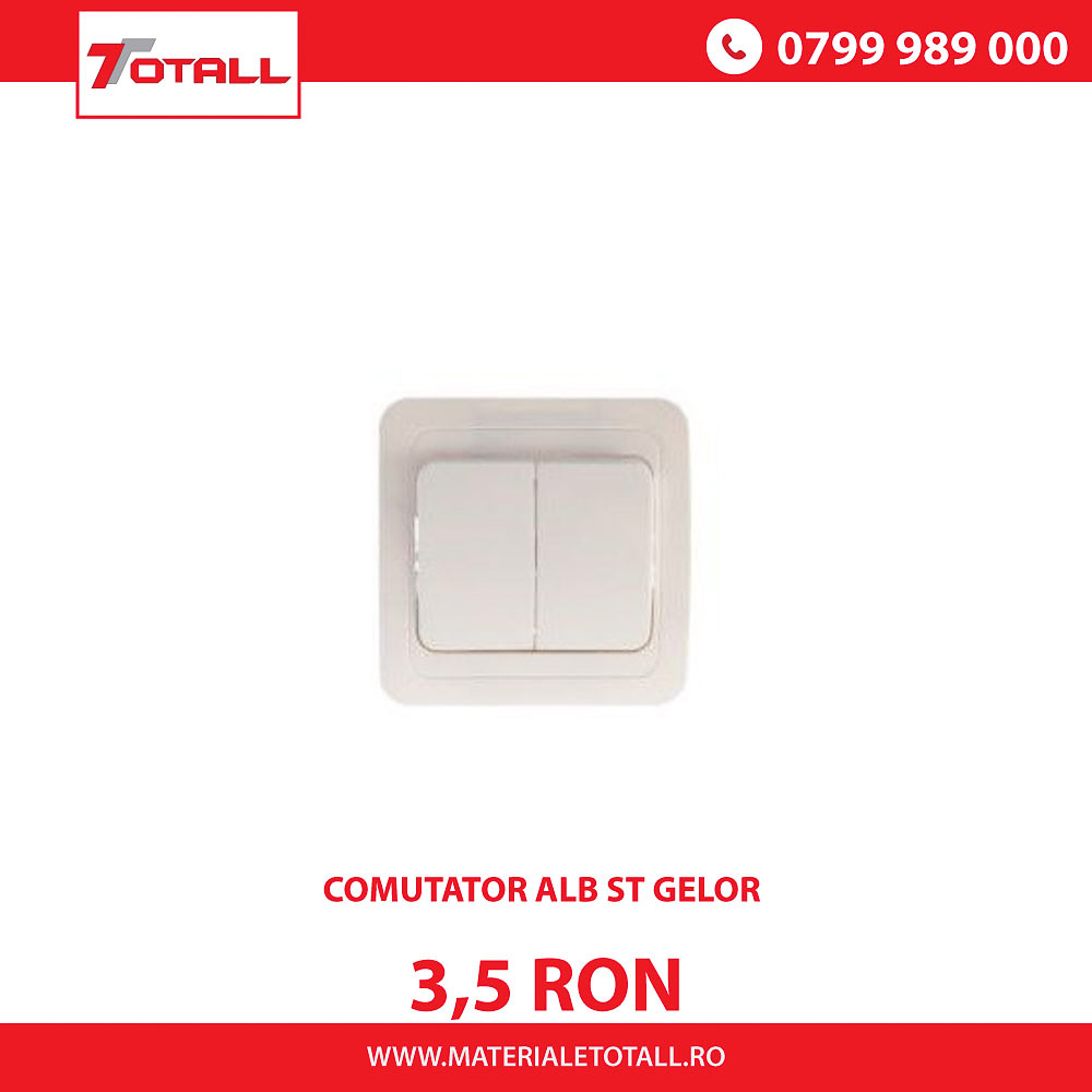 Comutator dublu incastrat, alb, odosun