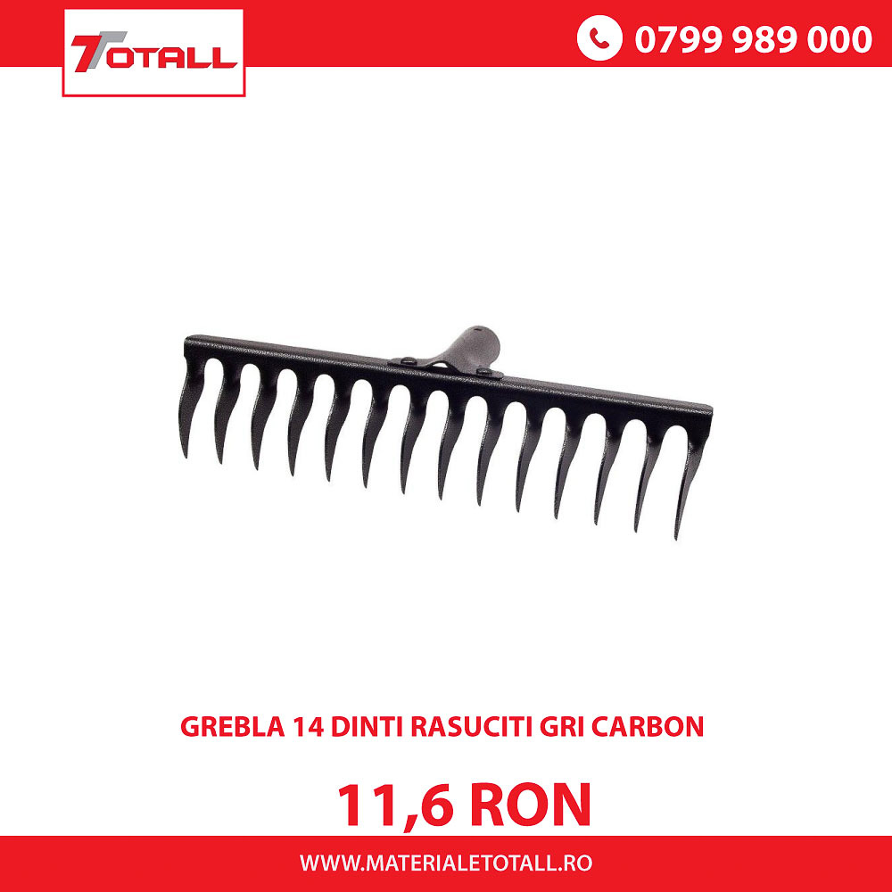 GREBLA 14 DINTI RASUCITI GRI CARBON