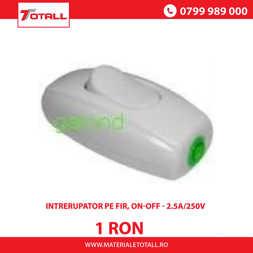 Intrerupator pe fir, ON-OFF - 2.5A/250V