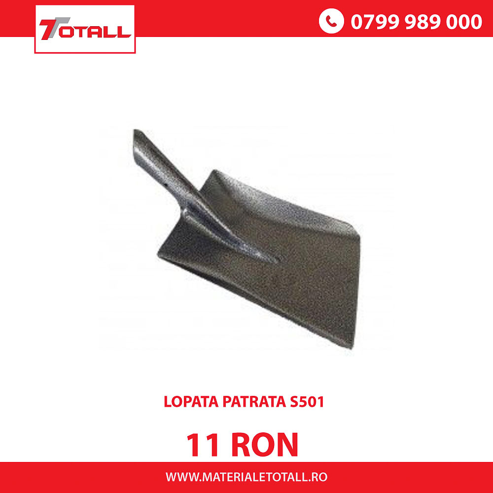 Lopată pătrată S501 - 295 x 245 mm fără coadă