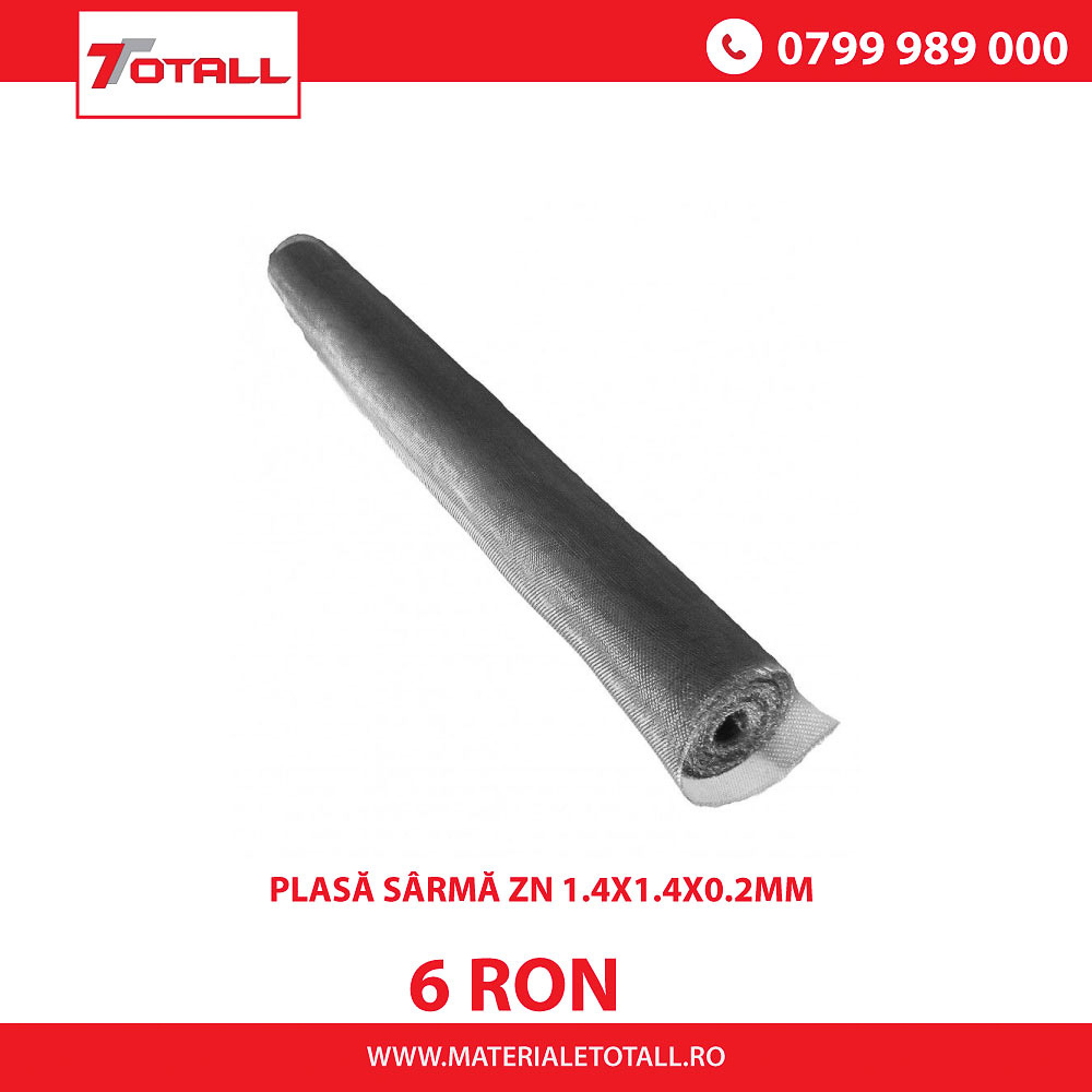 Plasă sârmă Zn 1.4x1.4x0.2mm