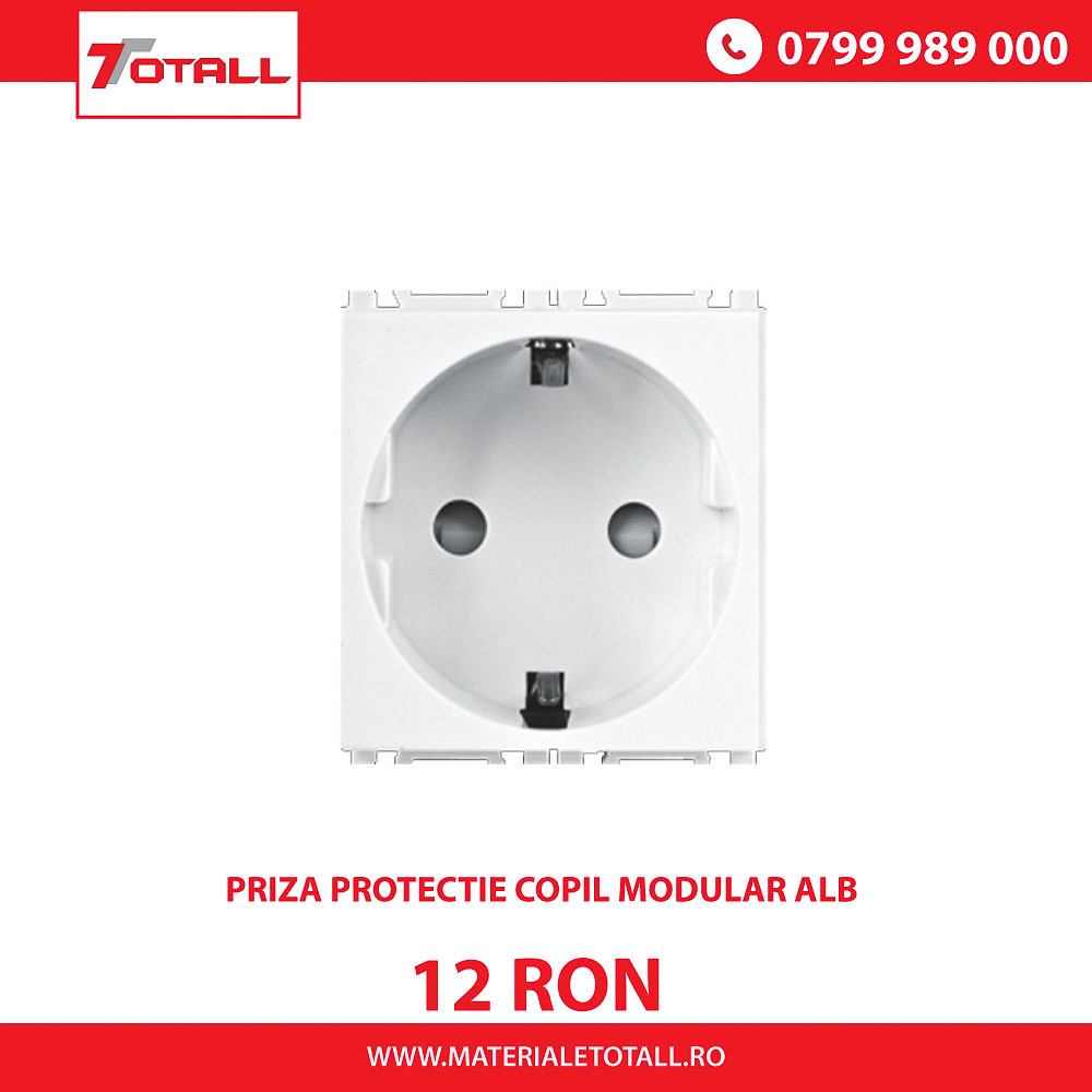 PRIZA MODULARA DUBLA CU PROTECTIE, ALBA, THEA