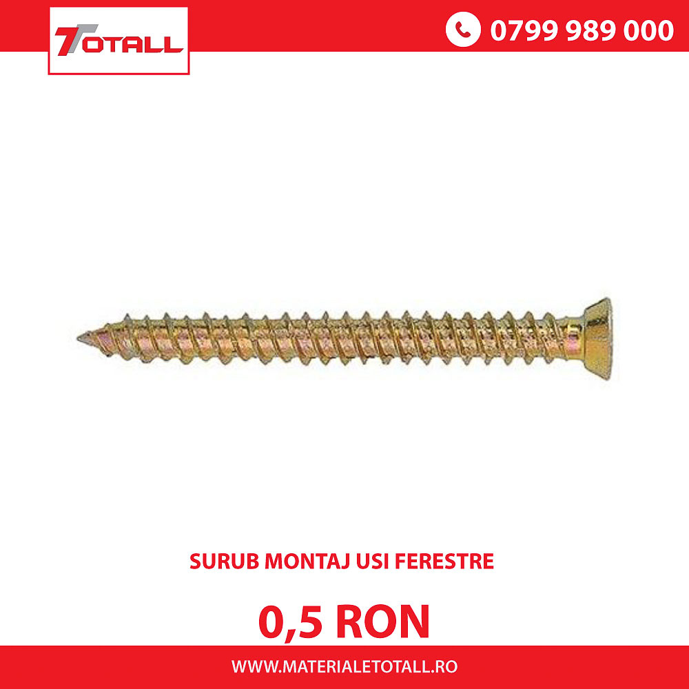 SURUB MONTAJ USI FERESTRE 7,5x72mm