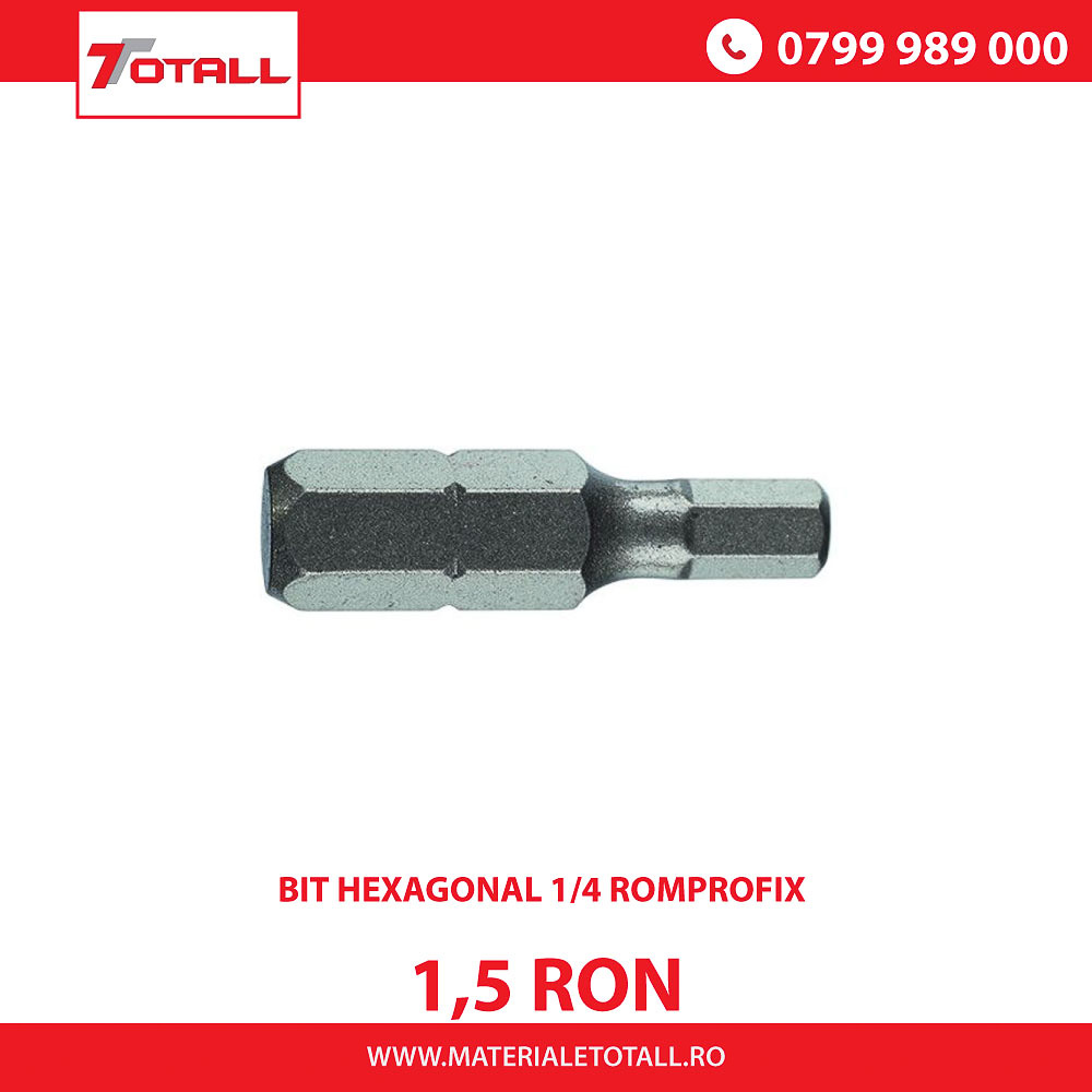 Bit hexagonal 1/4" / 25MM - 5MM