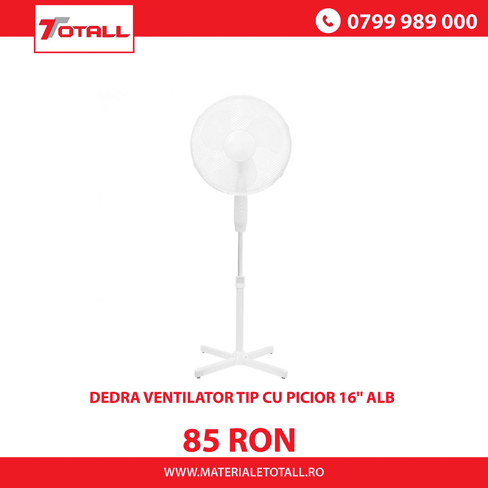 DEDRA VENTILATOR TIP CU PICIOR 16'' ALB