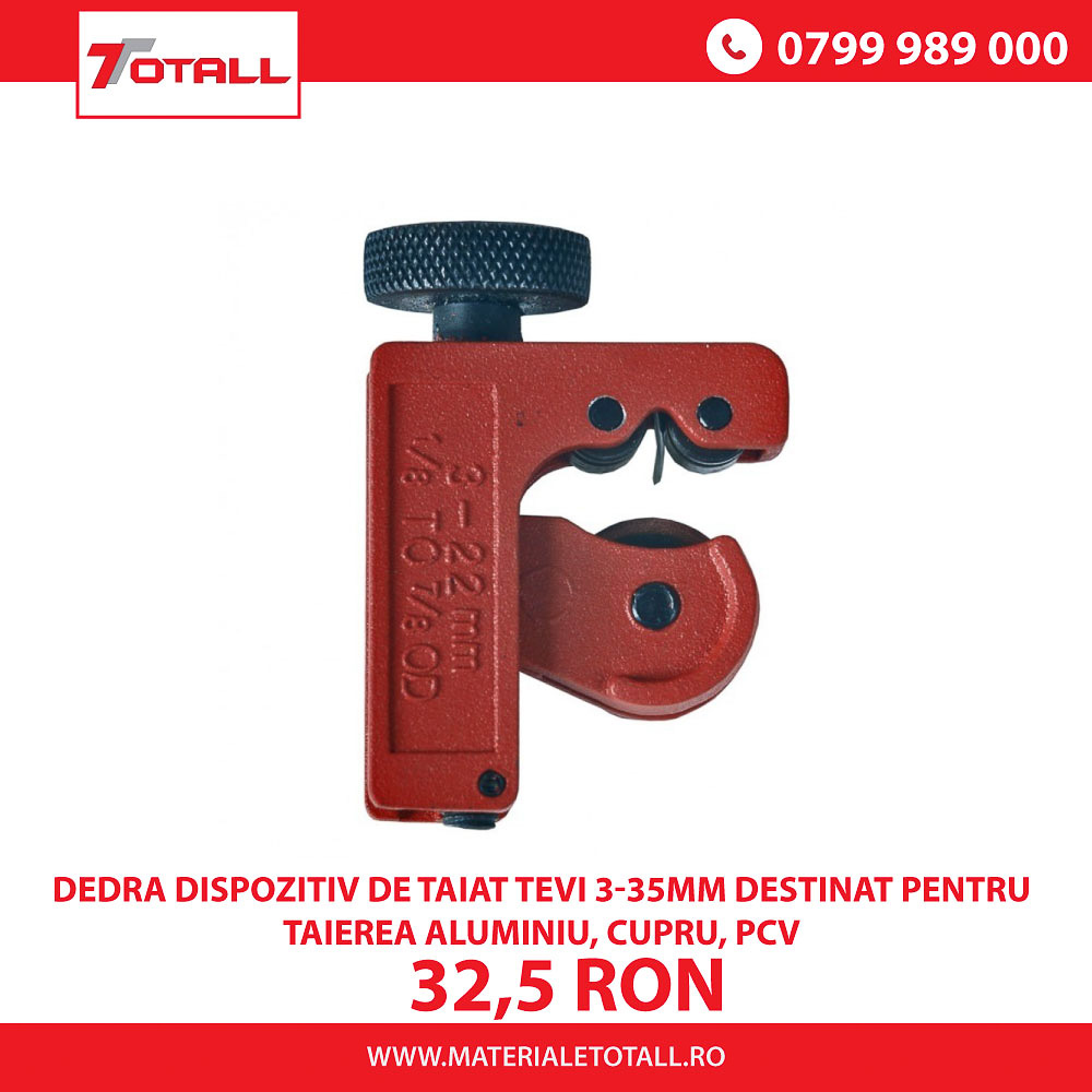 DEDRA DISPOZITIV DE TAIAT TEVI 3-35MM DESTINAT PENTRU TAIEREA ALUMINIU, CUPRU, PCV